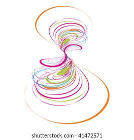 abstract rainbow wave line with sample text background, vector illustration