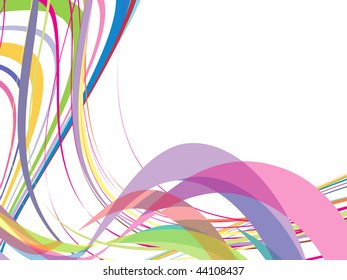 abstract rainbow wave line with sample text background, vector illustration