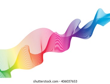 abstract rainbow wave line with space of your text