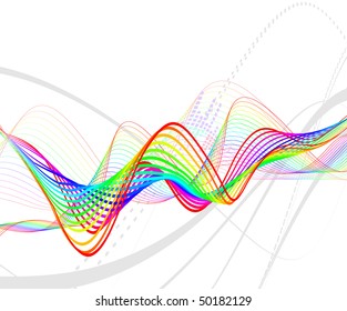 abstract rainbow wave line with space of your text, vector illustration