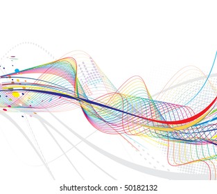 abstract rainbow wave line with space of your text, vector illustration