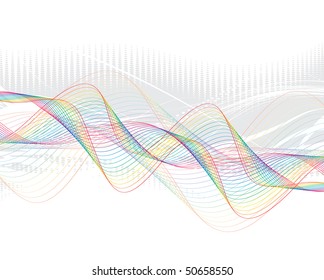 abstract rainbow wave line with space of your text, vector illustration