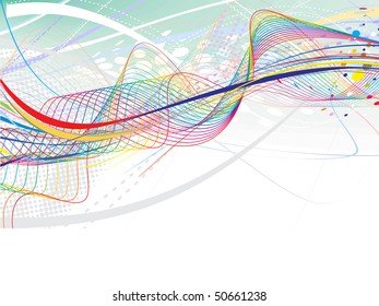 abstract rainbow wave line with space of your text, vector illustration