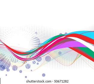 abstract rainbow wave line with space of your text, vector illustration