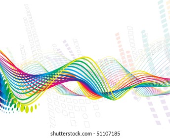 abstract rainbow wave line with space of your text, vector illustration