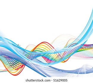 abstract rainbow wave line with space of your text, vector illustration