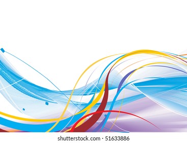 abstract rainbow wave line with space of your text, vector illustration