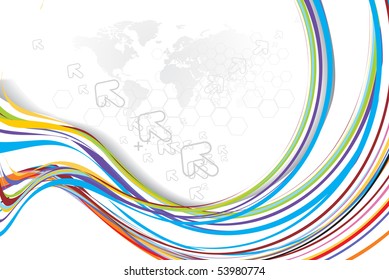 abstract rainbow wave line with space of your text, vector illustration