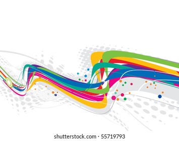 abstract rainbow wave line with space of your text, vector illustration
