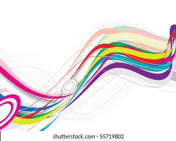 abstract rainbow wave line with space of your text, vector illustration