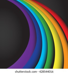 abstract rainbow wave on a black background