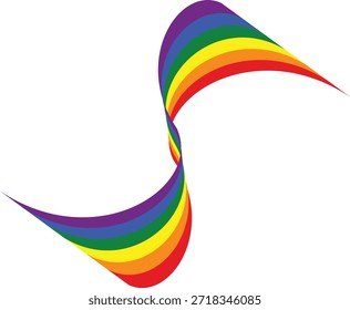 Fita de onda de arco-íris abstrata. Vetor fluindo cores da bandeira do orgulho para design decorativo, diversidade e movimento.