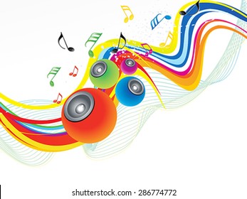 abstract rainbow wave with sound vector illustration