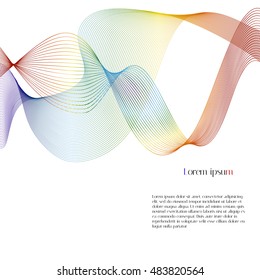 Abstract rainbow waves on a white background