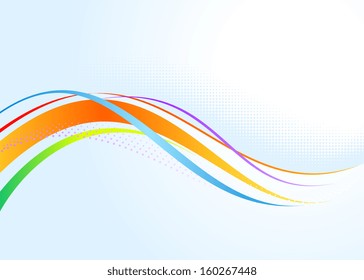 Abstract rainbow wavy background. Only gradients used. 