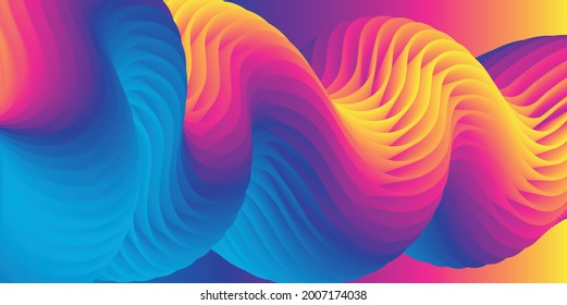 
abstract Rainbow wavy stripes background