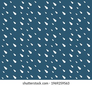 Abstract. Raindrop pattern seamless monsoon season background. design for mask face, pillow, clothing, fabric, gift wrap. Vector.