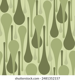 Abstract raindrop shaped composition of small and large green grass shades on a lily green background. wallpaper, textiles, prints and etc.