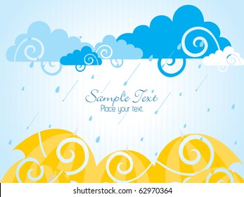 abstract rainy day background, vector illustration