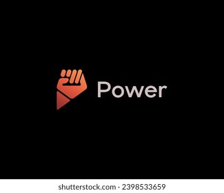 Abstract raised fist logo. Universal power independence vector sign. Protest revolution riot symbol.