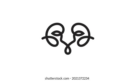 abstract ram horn head Sheep bighorn logo vector symbol