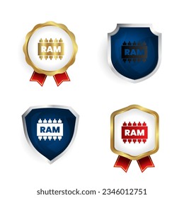 Abstract Ram Memory Badge and Label Collection, can be used for business designs, presentation designs or any suitable designs.