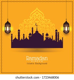 Abstract Ramadan Kareem background with mosque