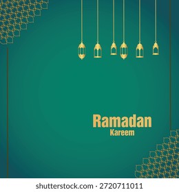 Abstract Ramadan Kareem background and vector illustration template design with Islamic lettering element. 