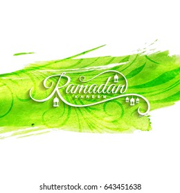 Abstract Ramadan Kareem green watercolor background
