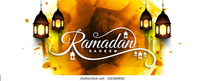 Abstract Ramadan Kareem Islamic banner template vector