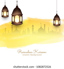 Abstract Ramadan Kareem religious watercolor background