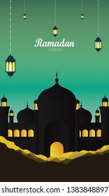 Abstract Ramadan Kareem stylish Islamic background vector - Vector