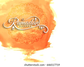 Abstract Ramadan Kareem watercolor background
