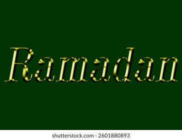 Abstract Ramadan Text Effect Design Green Background
