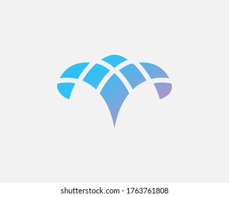 Abstract rams goat horn vector logo template on light background. Creative gradient logotype icon emblem design illustration