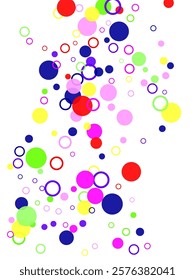 Abstract Random Art. Rainbow Party Polka Background. All Color Dot.  Creative design. 3D Illustration