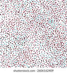 Abstract Random Art. Rainbow Party Polka Background. All Color Dot. Red Flying Background Color. Black Vector Spot Polkadot. Small Pattern Cute Summer. Seamless Graphic Blob. Geometric Ink Dot Pattern