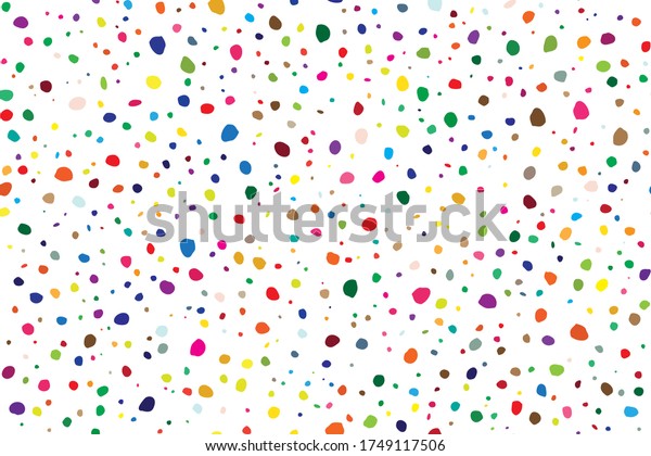 Abstract Random Art. Rainbow Party Polka\
Background. All Color Dot. Red Flying Background Color. Black\
Vector Spot Polkadot. Small Pattern Cute Summer. Seamless Graphic\
Blob. Geometric Ink Dot\
Pattern
