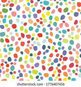 Abstract Random Art. Seamless Ink Dot Concept. Blue Flying Explosion Color. Color Dot. Small Retro Polka Background. Rainbow Pattern Cute Design. Seamless Holiday Ball. White Vector Spot Birthday.