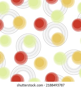 Abstract Random Art. Seamless Ink Dot Concept. Marvelous classic colorful polka dots textile pattern. 