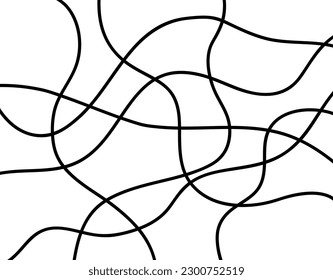 Abstract random black line for background and textile print