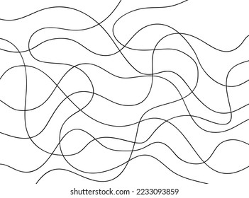 Abstract random black line, linear background
