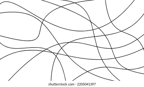 Abstract random black line modern art