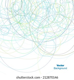 Abstract random blue circles design background. Vector illustration. 