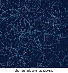 Abstract random blue circles design background. Vector illustration. 