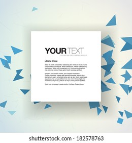 Abstract Random Blue Triangles Background Design With White Square Text Box Eps 10 Stock Vector Illustration 