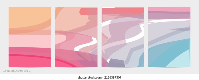 Abstract random bright multicolored strips and waves. Shapes create artistic watercolor pain texture. Universal flyer template. Bold brush strokes with color splatters over white.