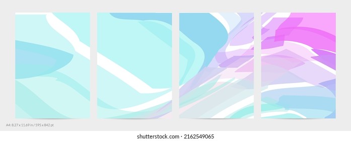 Abstract random bright multicolored strips and waves. Shapes create artistic watercolor pain texture. Universal flyer template. Bold brush strokes with color splatters over white.