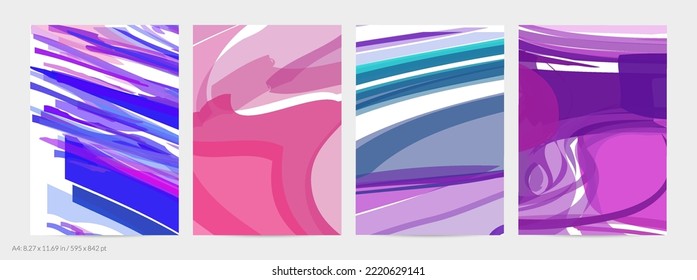 Resumen aleatorio de tiras y ondas multicolores brillantes. Las formas crean textura artística de dolor acuarela. Plantilla de volante universal. Golpes de pincel audaces con manchas de color sobre blanco.