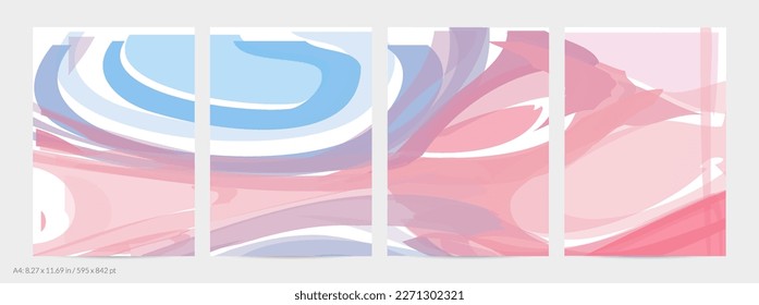 Abstract random bright multicolored strips and waves. Shapes create artistic watercolor pain texture. Universal flyer template. Bold brush strokes with color splatters over white.